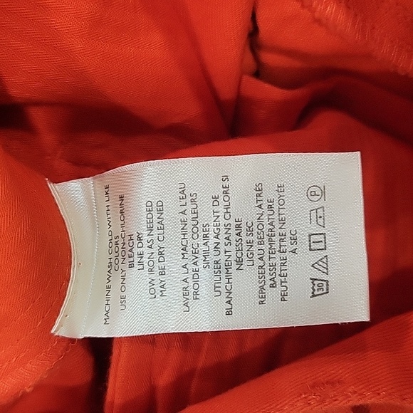 NWOT Free People Women's Orange Relaxed Pleated Boyfriend Chino Trousers size 0 - Picture 12 of 12